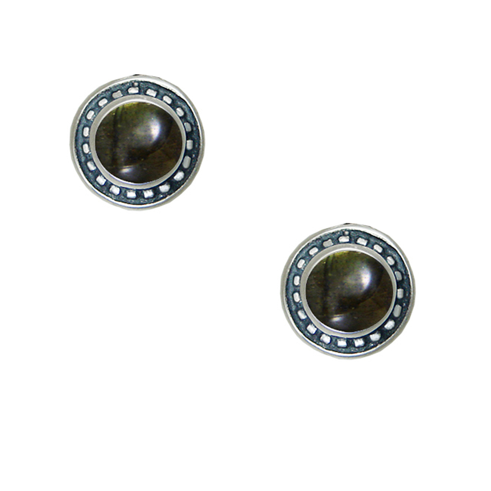 Sterling Silver Little Spectrolite Post Stud Earrings